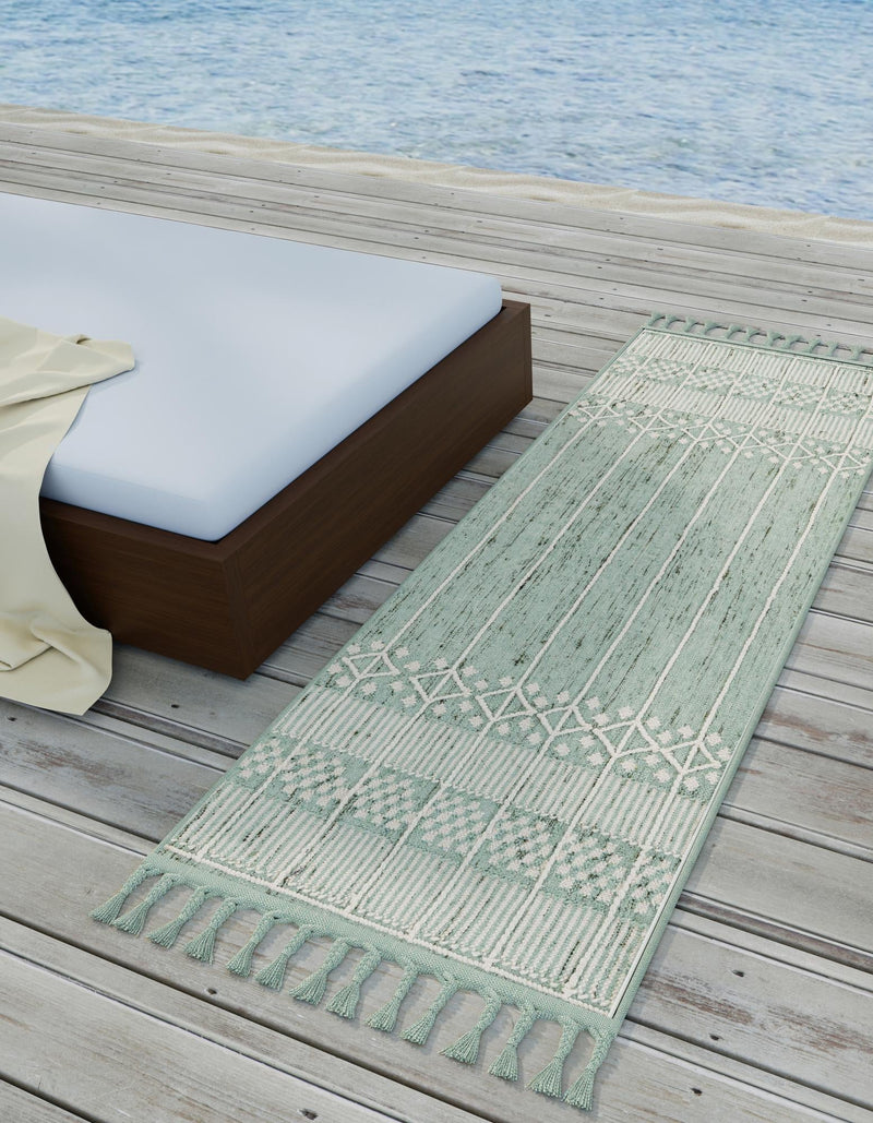 Sustainable Nomad Terrace Collection Area Rug - Reef Runner Sea Green lifestyle 54