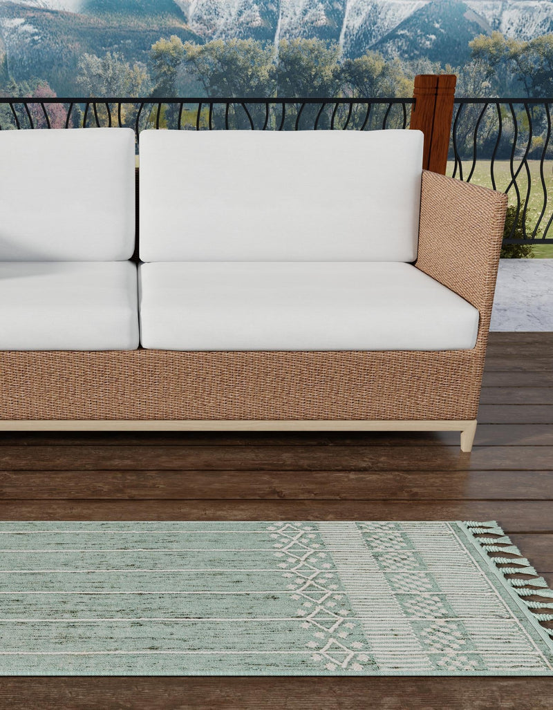Sustainable Nomad Terrace Collection Area Rug - Reef Runner Sea Green lifestyle 57
