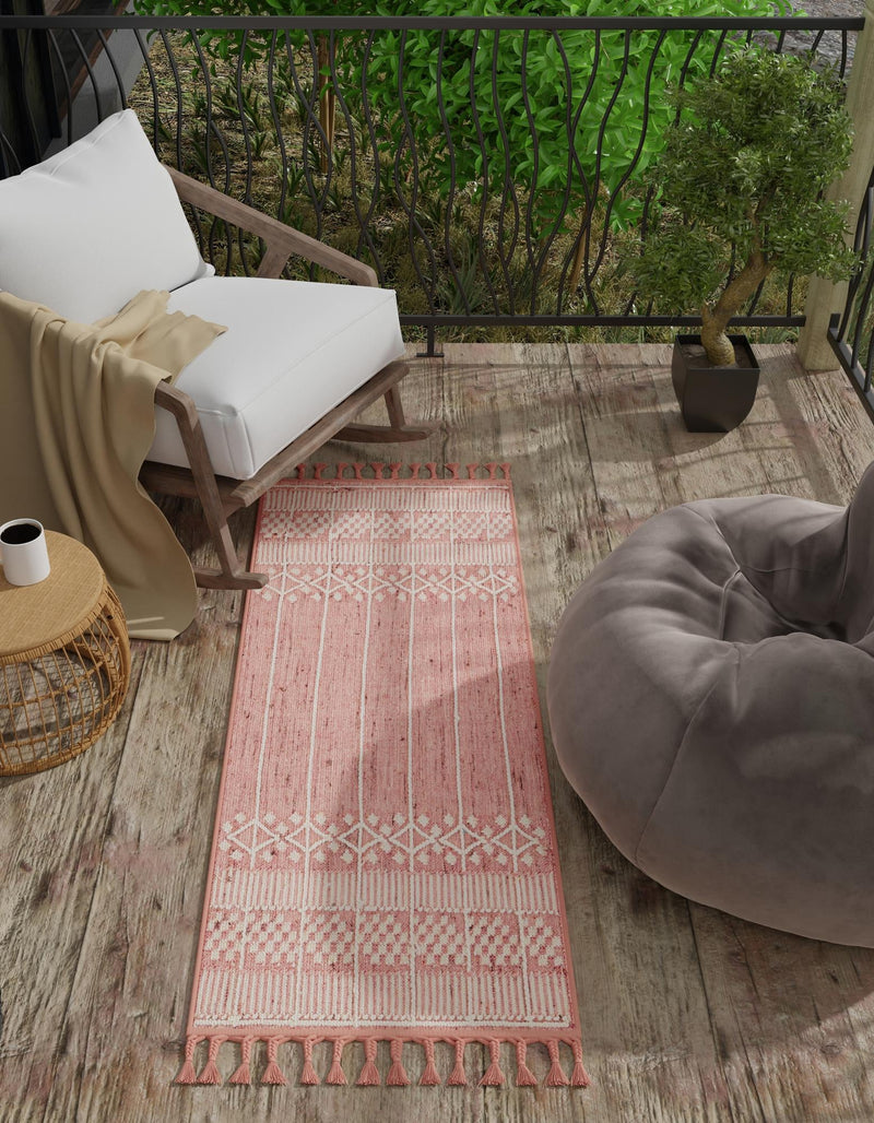 Sustainable Nomad Terrace Collection Area Rug - Reef Runner SOFT PINK lifestyle 46