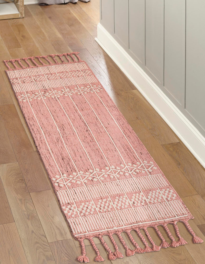 Sustainable Nomad Terrace Collection Area Rug - Reef Runner SOFT PINK lifestyle 60