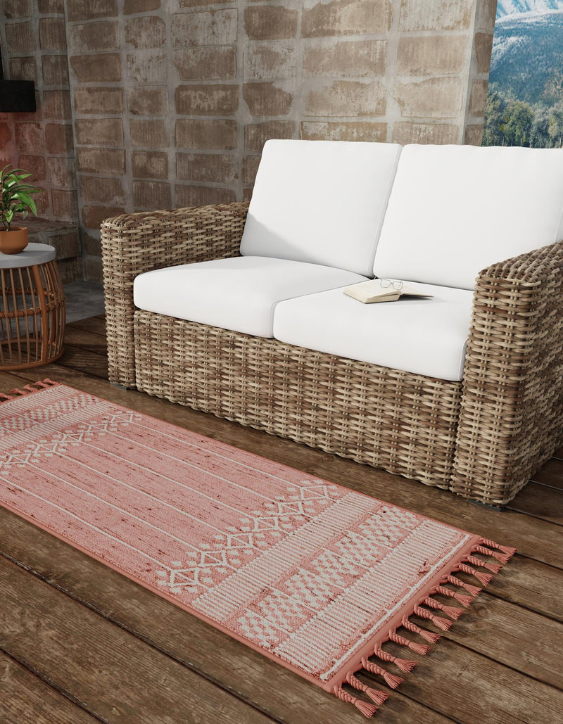 Sustainable Nomad Terrace Collection Area Rug - Reef Runner SOFT PINK lifestyle 66