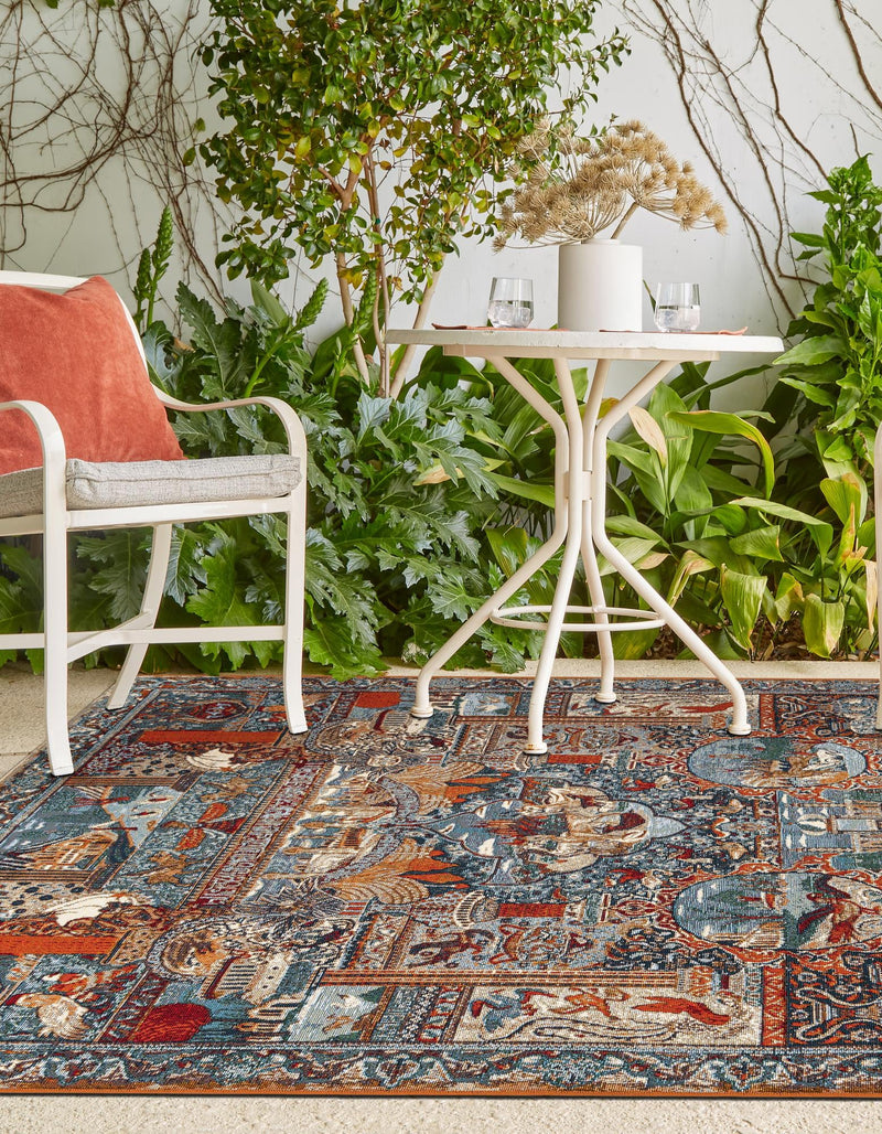 Patio Heritage Collection Area Rug - Oasis Rectangle Multi lifestyle 4
