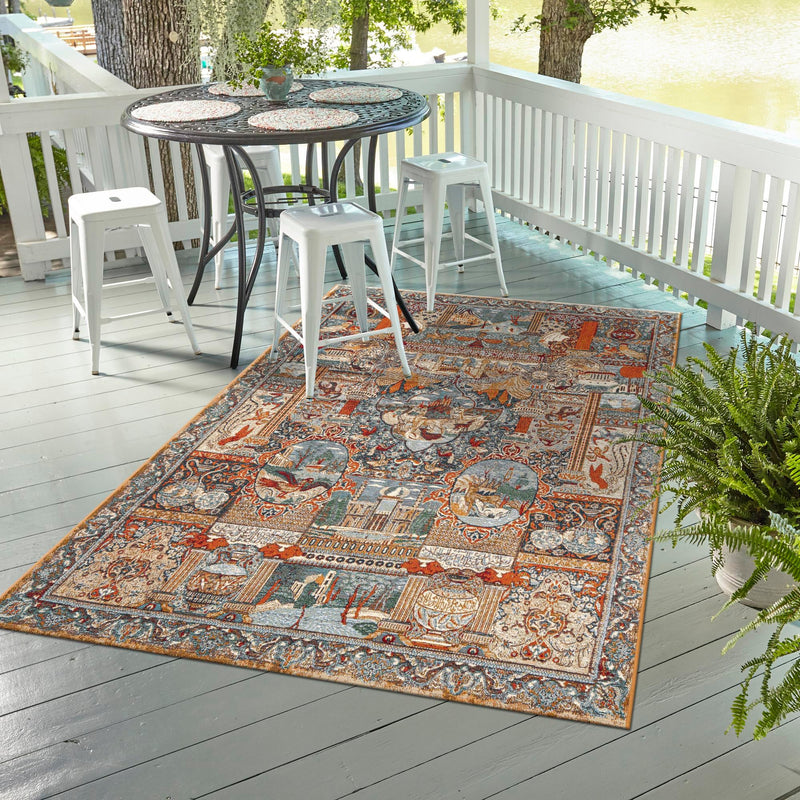 Patio Elegance Collection Area Rug - Oasis Rectangle Multi lifestyle 14