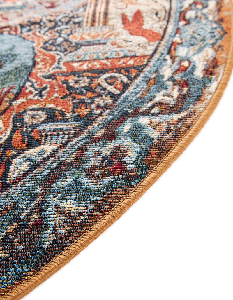 Patio Elegance Collection Area Rug - Oasis Round Multi lifestyle 48