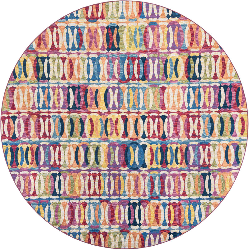 Urban Terrace Collection Area Rug - Boardwalk Round Multi lifestyle 20