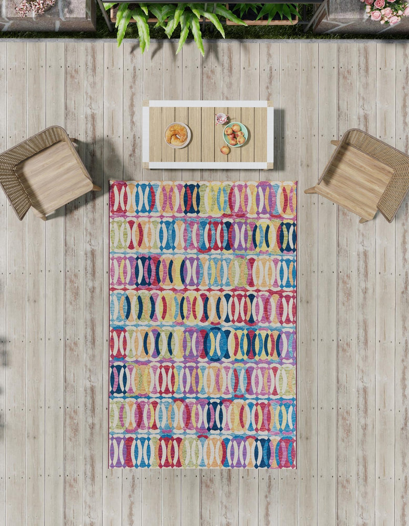 Urban Terrace Collection Area Rug - Boardwalk Rectangle Multi lifestyle 15