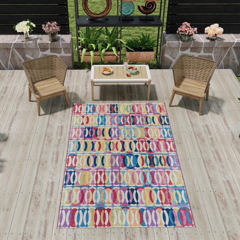 Urban Terrace Collection Area Rug - Boardwalk Rectangle Multi lifestyle 18