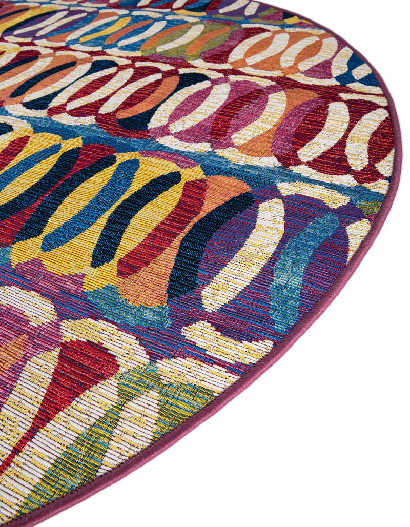 Urban Terrace Collection Area Rug - Boardwalk Round Multi lifestyle 59