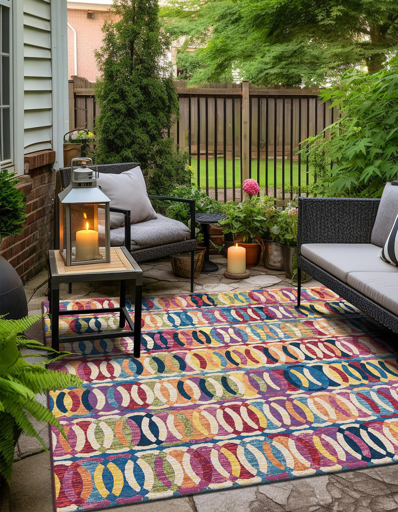Urban Terrace Collection Area Rug - Boardwalk Square Multi lifestyle 40