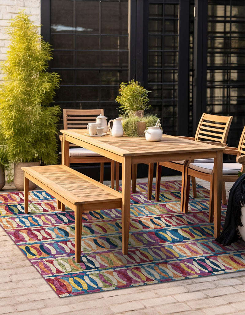 Urban Terrace Collection Area Rug - Boardwalk Square Multi lifestyle 43