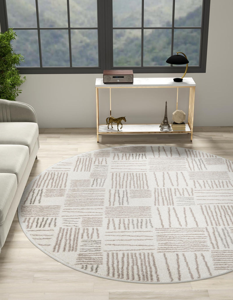 Charleston Elegance Collection Area Rug - Palmetto Round Ivory lifestyle 78