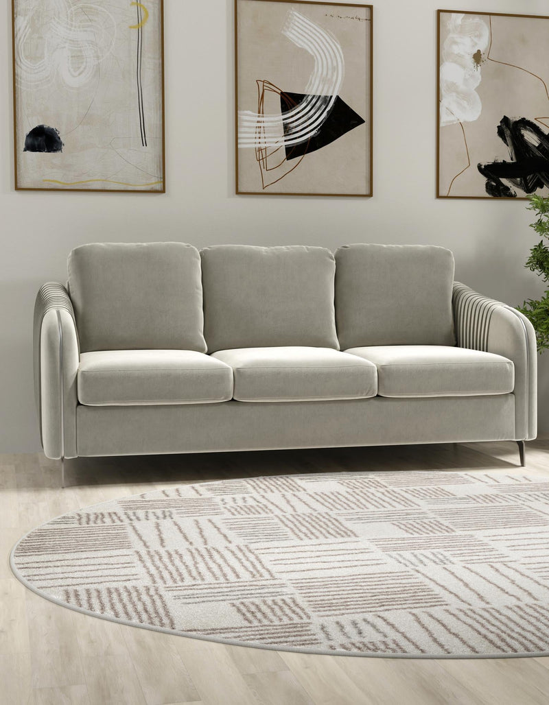 Charleston Elegance Collection Area Rug - Palmetto Round Ivory lifestyle 90