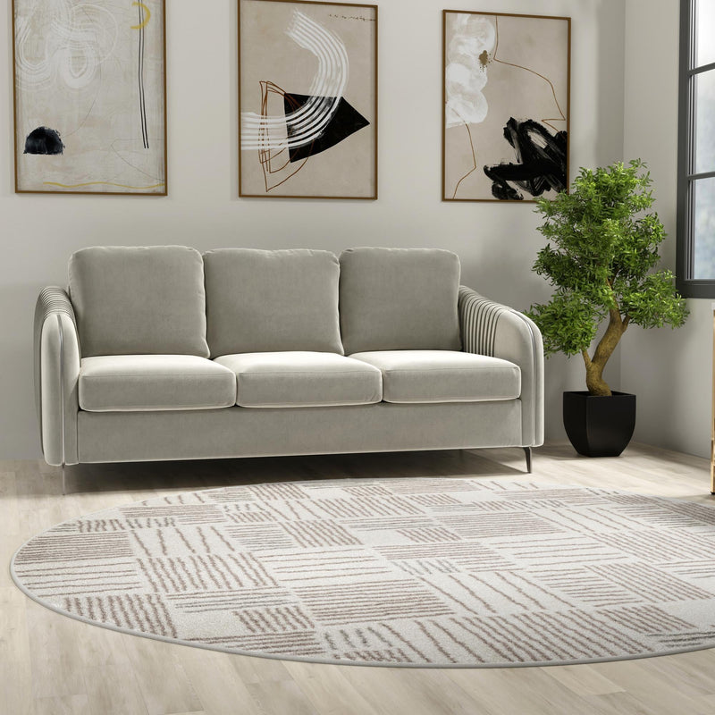 Charleston Elegance Collection Area Rug - Palmetto Round Ivory lifestyle 188