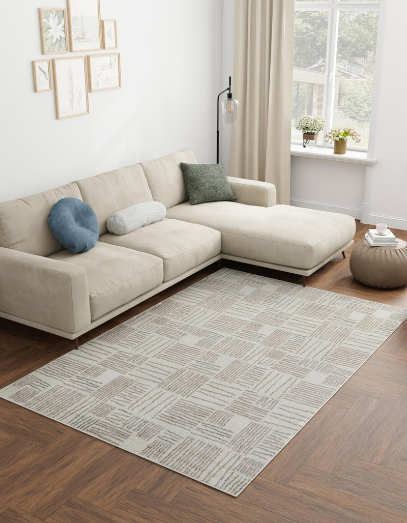 Charleston Elegance Collection Area Rug - Palmetto Rectangle Ivory lifestyle 0