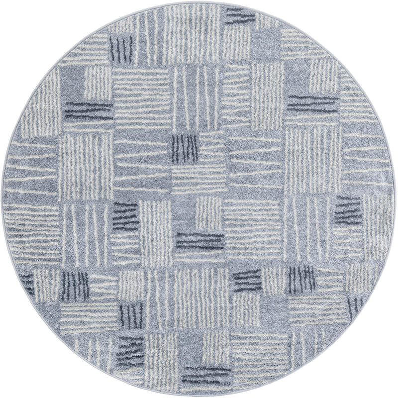 Charleston Elegance Collection Area Rug - Palmetto Round Light Blue Main