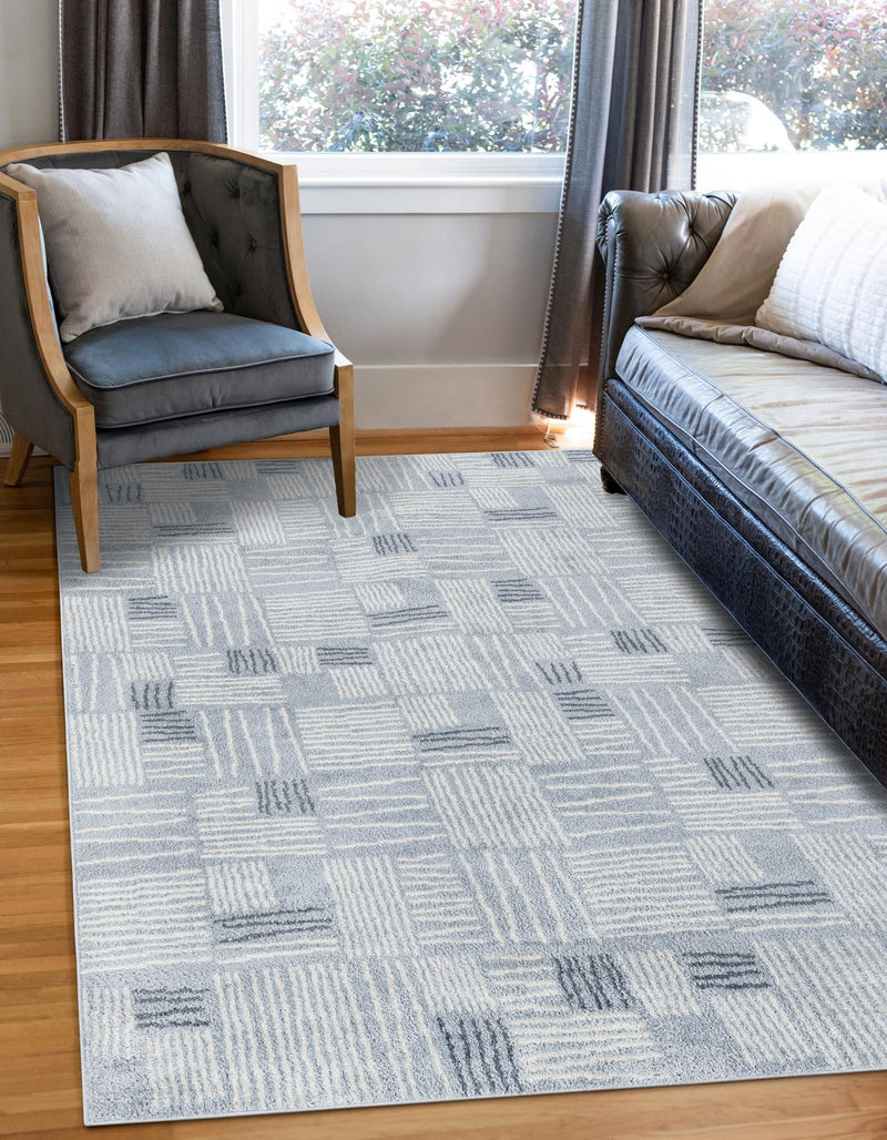 Charleston Elegance Collection Area Rug - Palmetto Rectangle Light Blue lifestyle 7