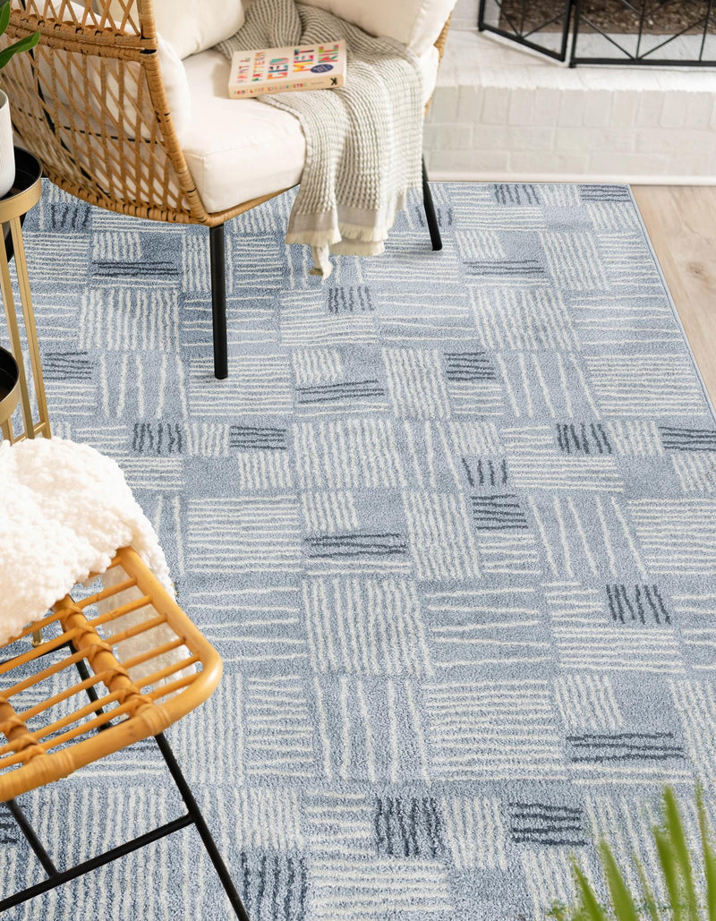 Charleston Elegance Collection Area Rug - Palmetto Rectangle Light Blue lifestyle 15