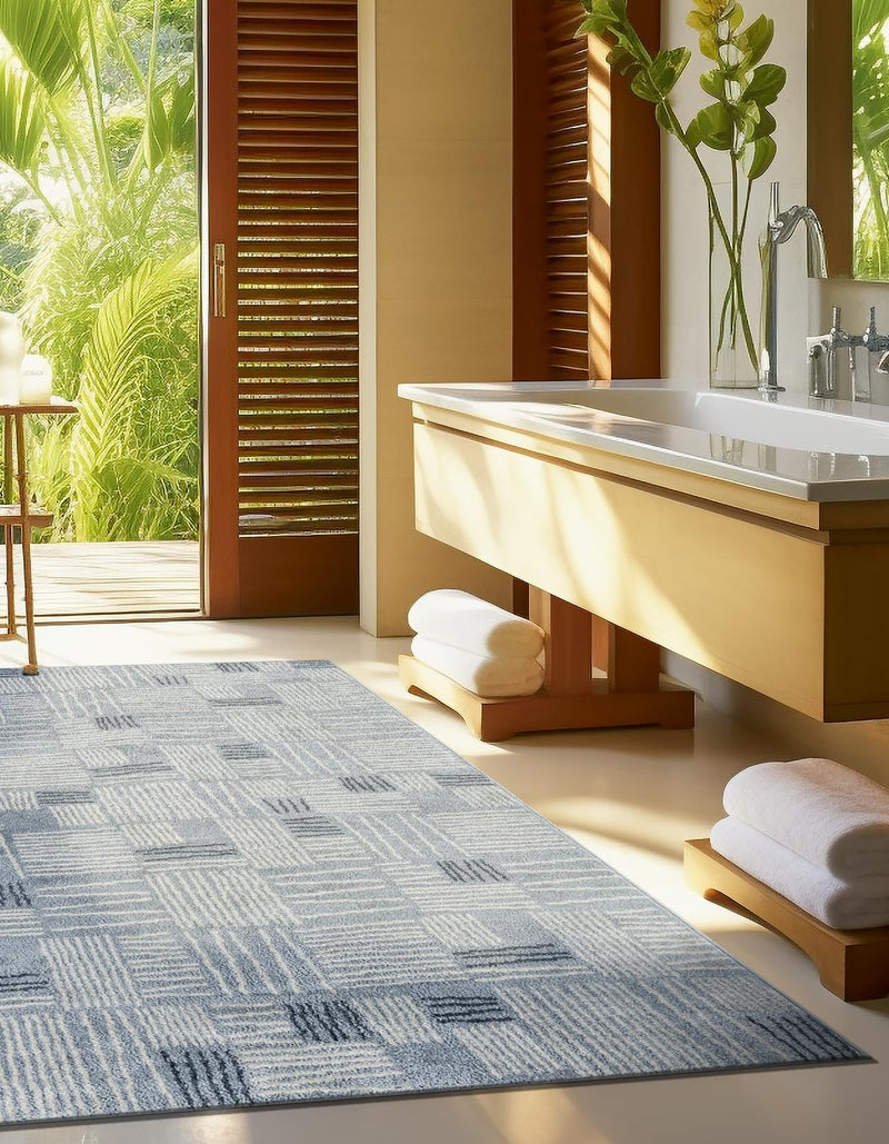 Charleston Elegance Collection Area Rug - Palmetto Rectangle Light Blue lifestyle 25