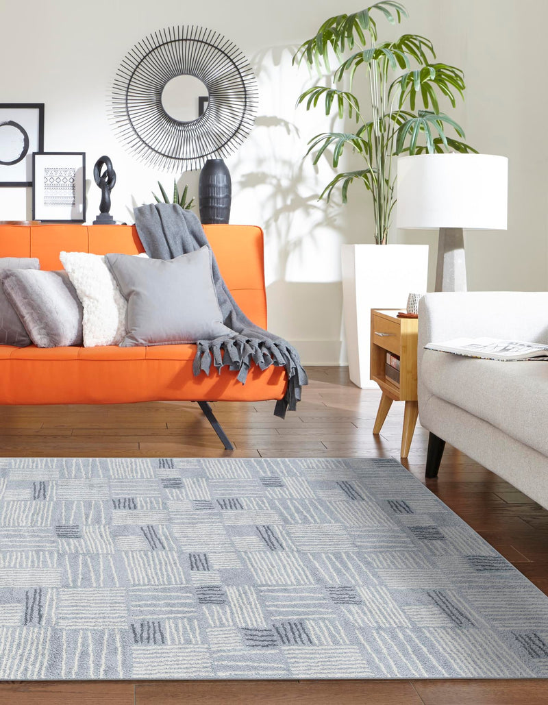 Charleston Elegance Collection Area Rug - Palmetto Rectangle Light Blue lifestyle 28