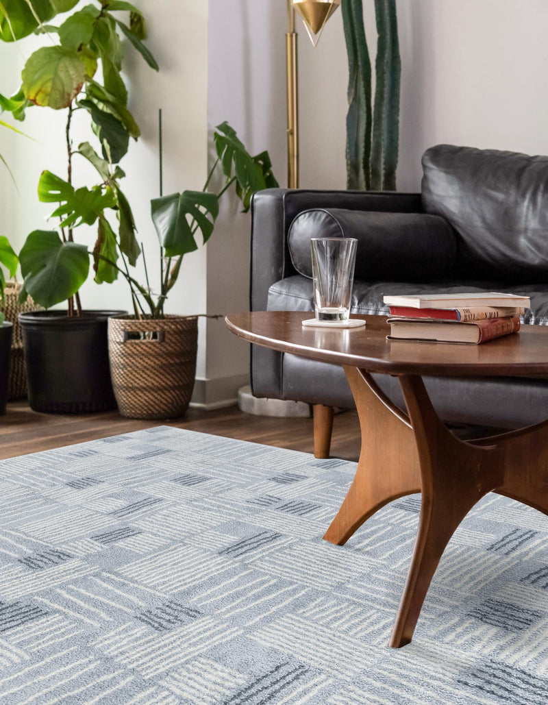 Charleston Elegance Collection Area Rug - Palmetto Rectangle Light Blue lifestyle 31