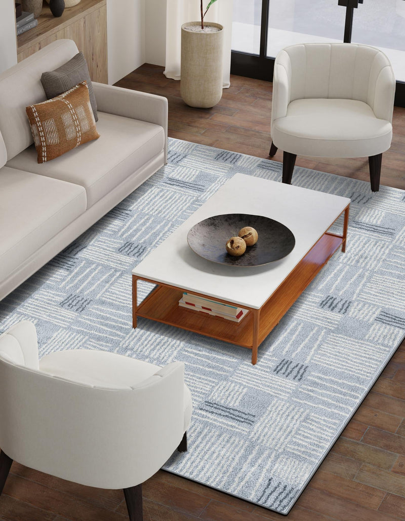 Charleston Elegance Collection Area Rug - Palmetto Rectangle Light Blue lifestyle 34