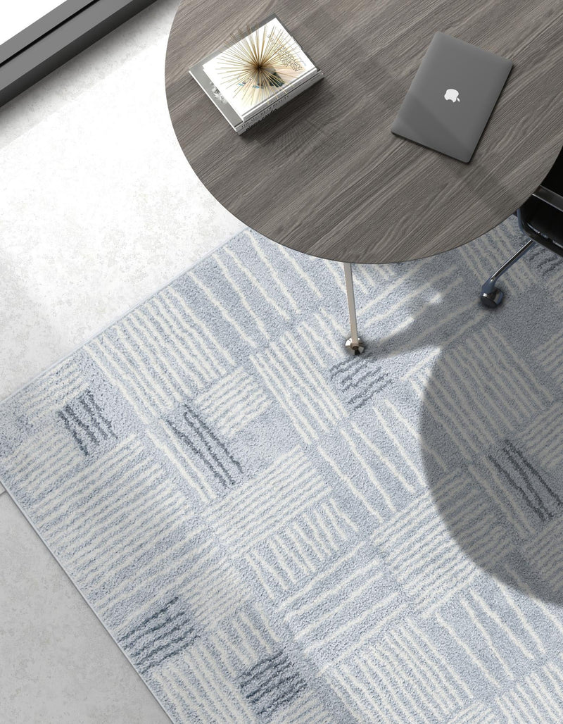 Charleston Elegance Collection Area Rug - Palmetto Rectangle Light Blue lifestyle 37