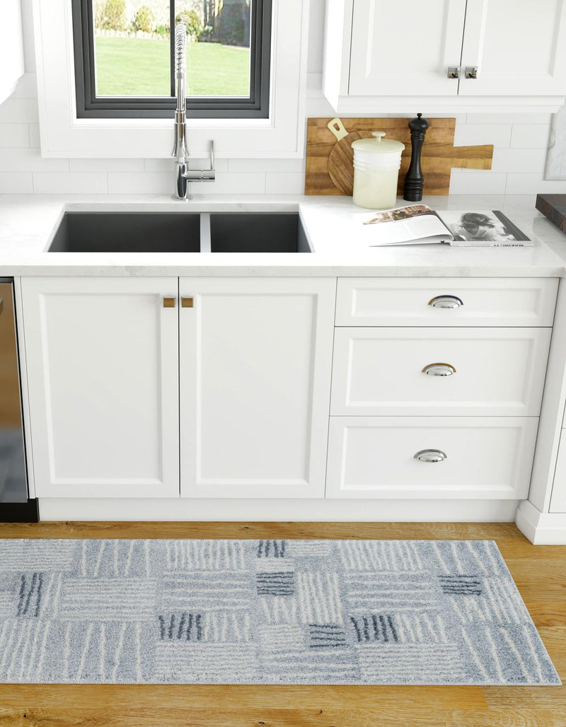 Charleston Elegance Collection Area Rug - Palmetto Runner Light Blue lifestyle 3