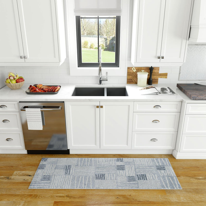 Charleston Elegance Collection Area Rug - Palmetto Runner Light Blue lifestyle 17