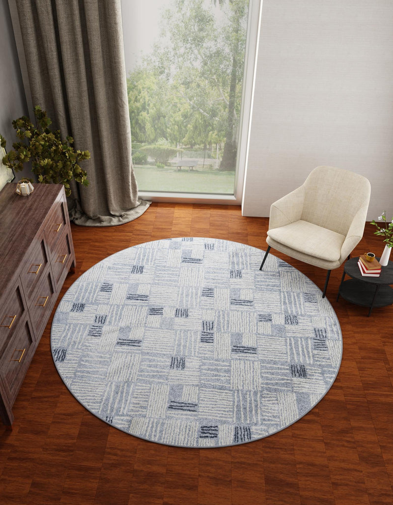 Charleston Elegance Collection Area Rug - Palmetto Round Light Blue lifestyle 0