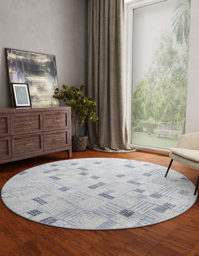 Charleston Elegance Collection Area Rug - Palmetto Round Light Blue lifestyle 2