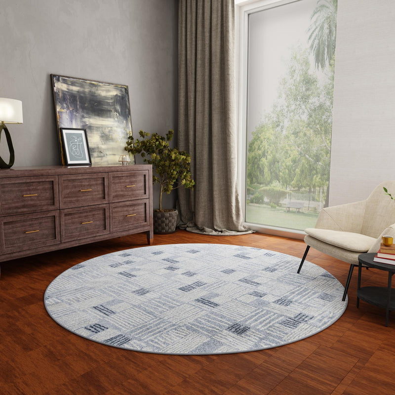 Charleston Elegance Collection Area Rug - Palmetto Round Light Blue lifestyle 16