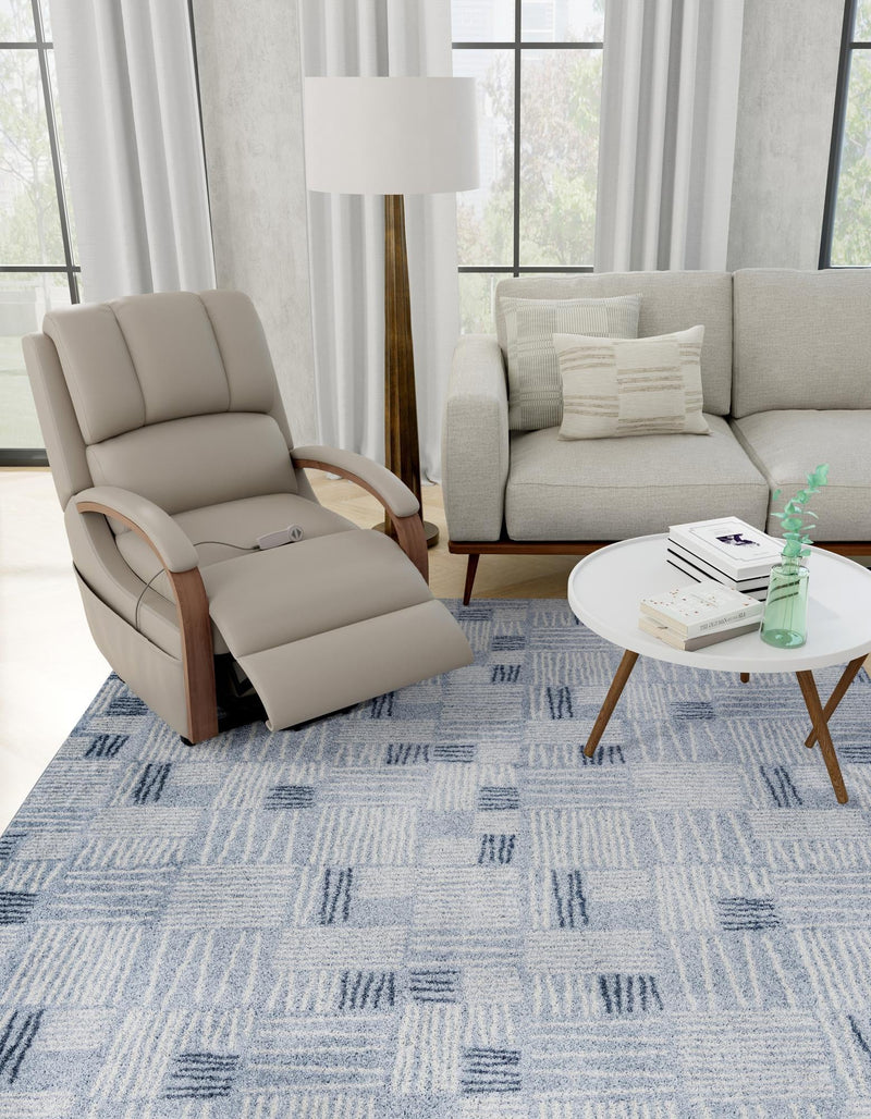 Charleston Elegance Collection Area Rug - Palmetto Square Light Blue lifestyle 104