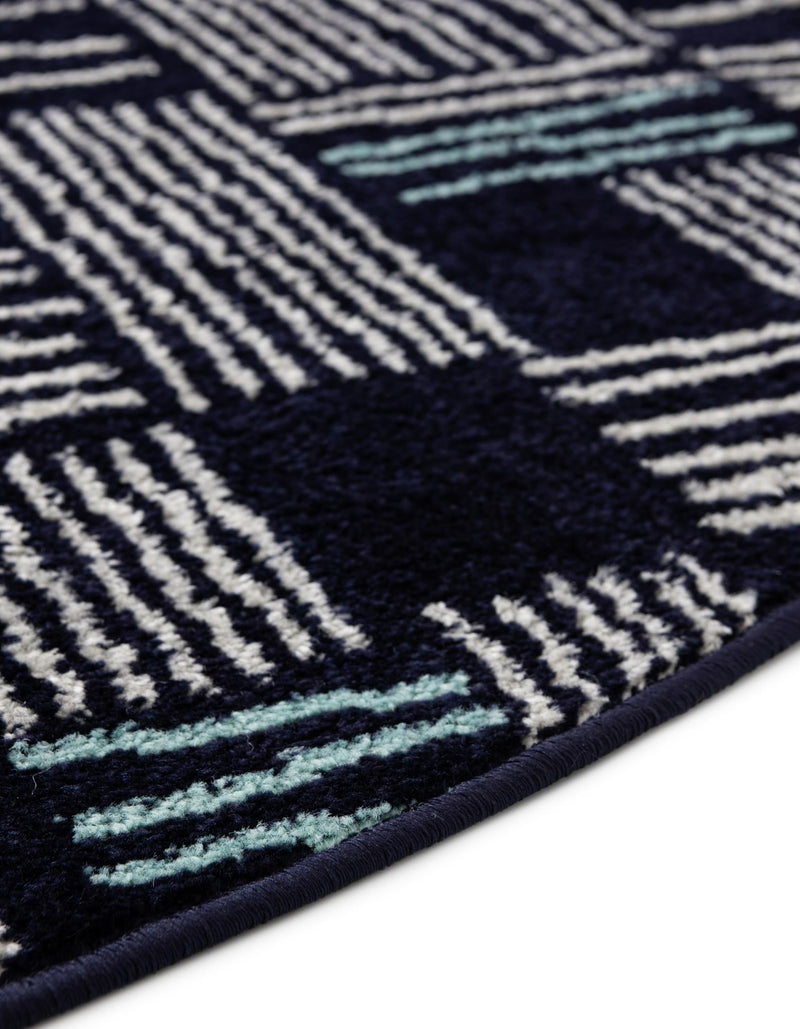 Charleston Elegance Collection Area Rug - Palmetto Round Navy Blue lifestyle 120