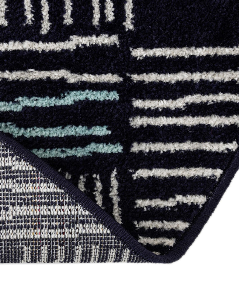Charleston Elegance Collection Area Rug - Palmetto Round Navy Blue lifestyle 131