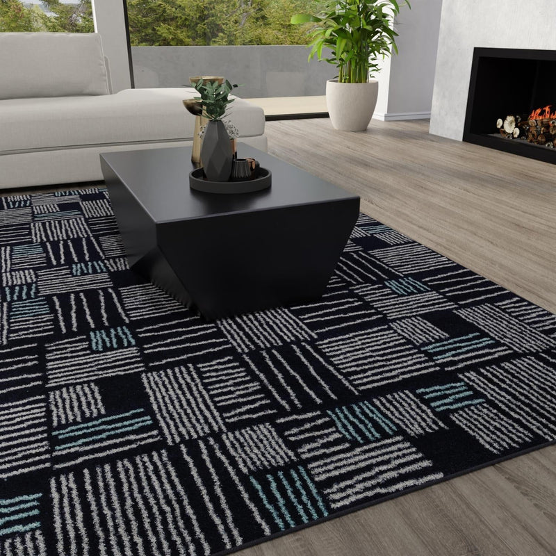 Charleston Elegance Collection Area Rug - Palmetto Rectangle Navy Blue lifestyle 23