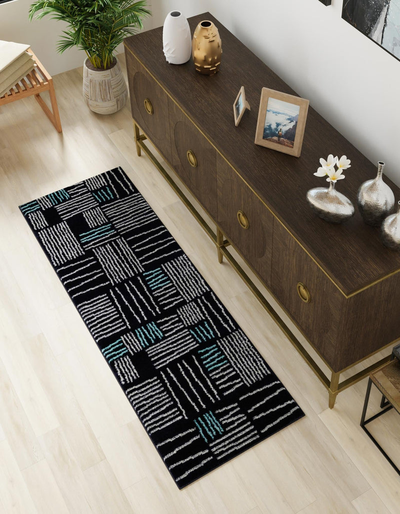 Charleston Elegance Collection Area Rug - Palmetto Runner Navy Blue lifestyle 0