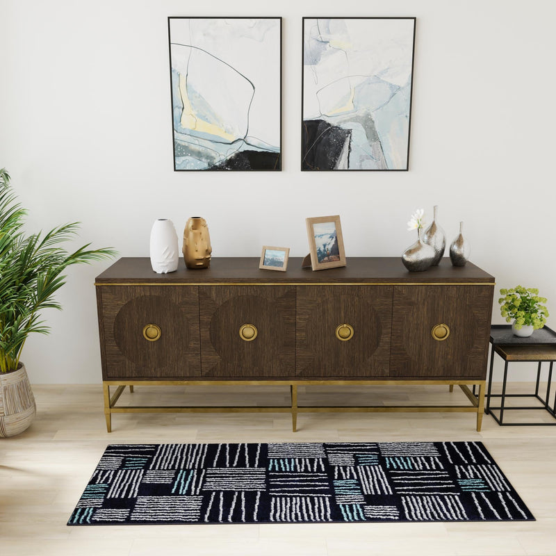 Charleston Elegance Collection Area Rug - Palmetto Runner Navy Blue lifestyle 17