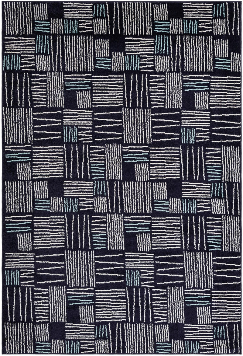 Charleston Elegance Collection Area Rug - Palmetto Rectangle Navy Blue Main