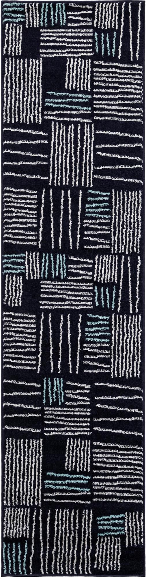 Charleston Elegance Collection Area Rug - Palmetto Runner Navy Blue Main