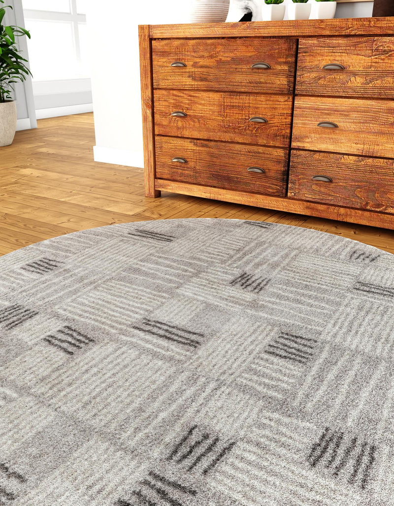 Charleston Elegance Collection Area Rug - Palmetto Round Gray lifestyle 3