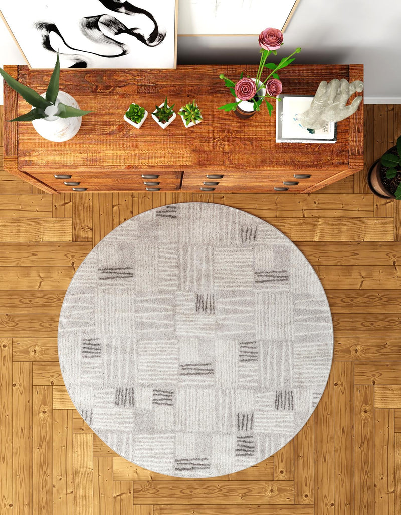 Charleston Elegance Collection Area Rug - Palmetto Round Gray lifestyle 14