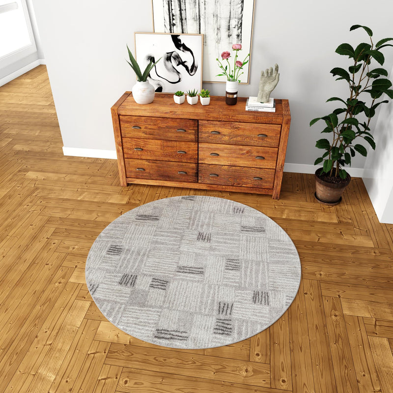 Charleston Elegance Collection Area Rug - Palmetto Round Gray lifestyle 15