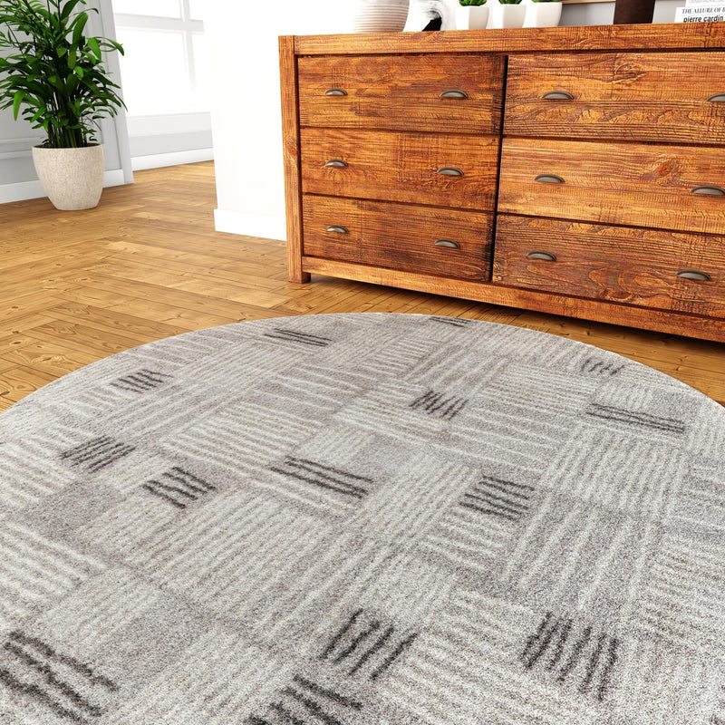 Charleston Elegance Collection Area Rug - Palmetto Round Gray lifestyle 17