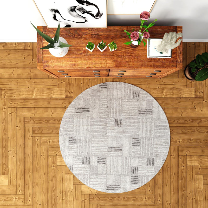 Charleston Elegance Collection Area Rug - Palmetto Round Gray lifestyle 18