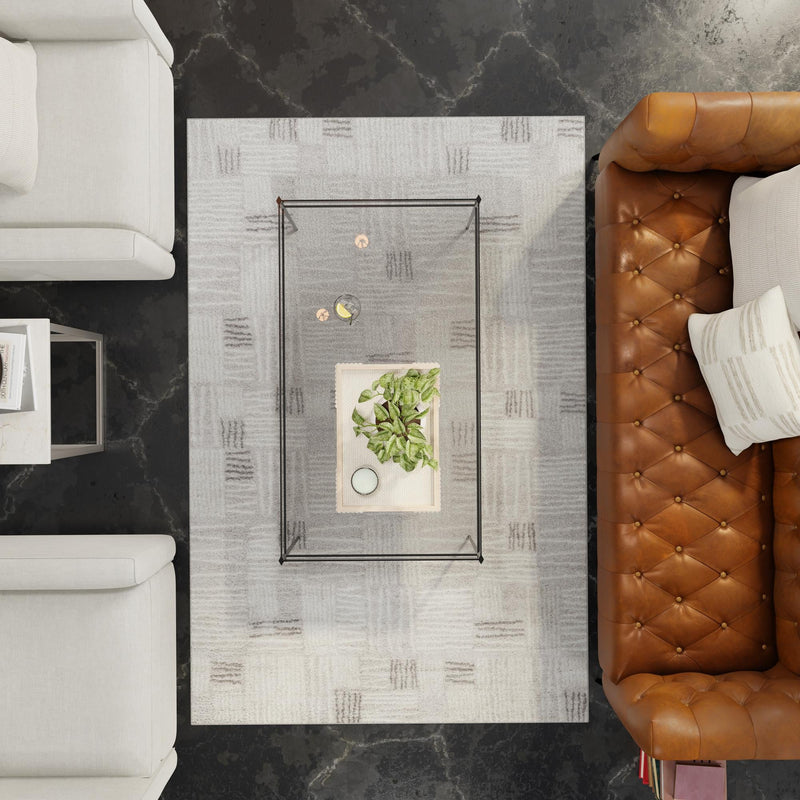 Charleston Elegance Collection Area Rug - Palmetto Rectangle Gray lifestyle 25