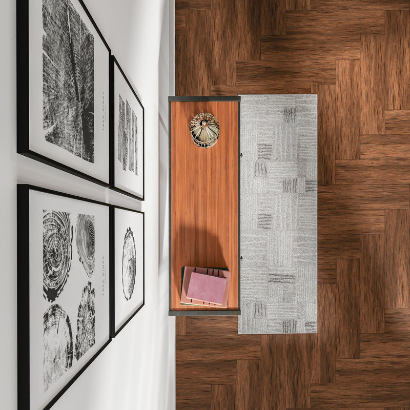 Charleston Elegance Collection Area Rug - Palmetto Runner Gray lifestyle 200