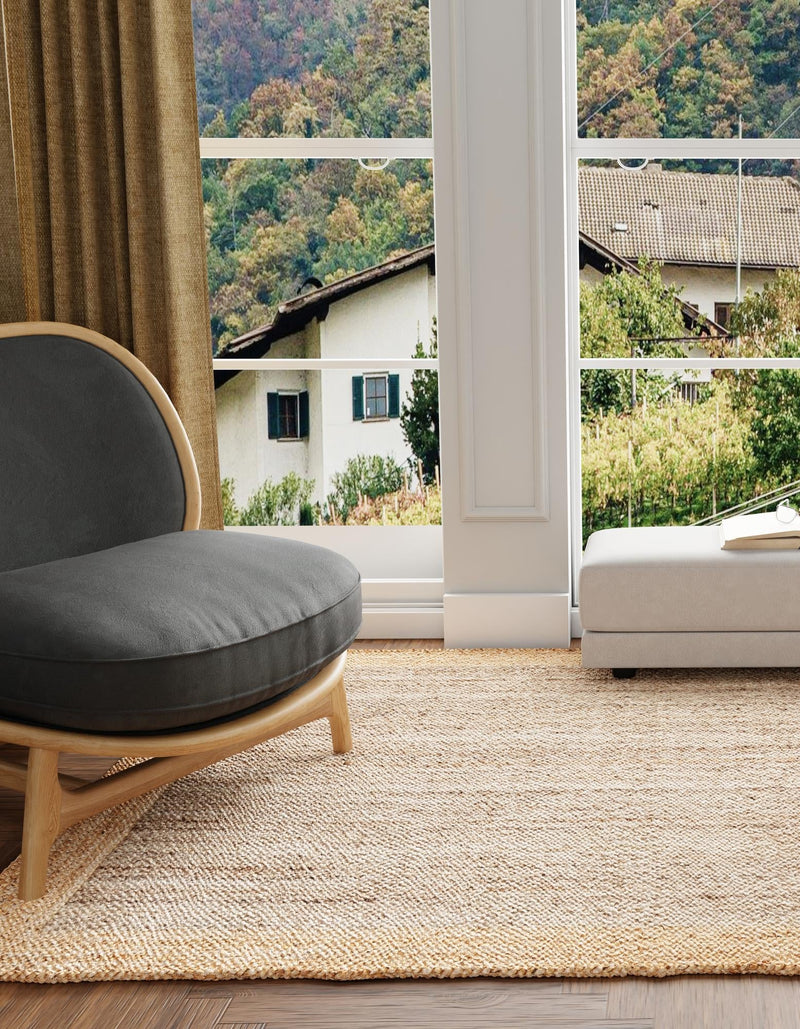 Woven Seaside Jute Collection Area Rug - Nantucket Rectangle Gray Brown lifestyle 56