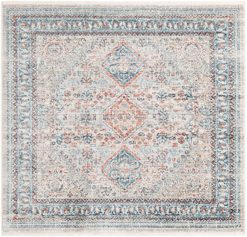 Coastal Haven Collection Area Rug - Harborview Square Multi lifestyle 47