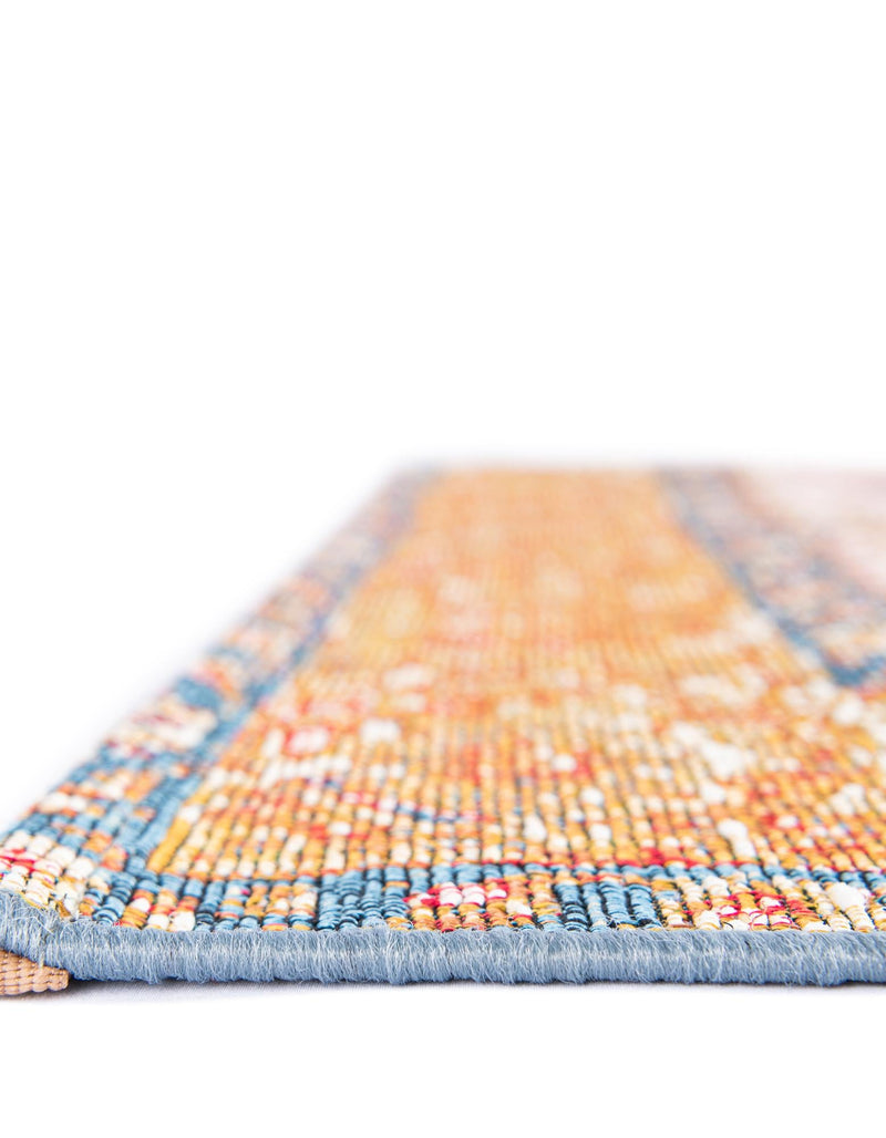Patio Elegance Collection Area Rug - Courtyard Rectangle Navy Blue and Light Pink lifestyle 14