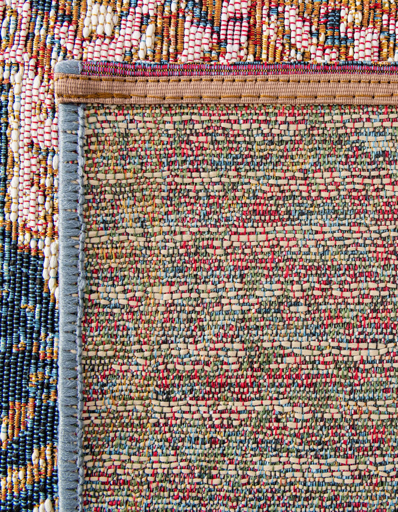 Patio Elegance Collection Area Rug - Courtyard Rectangle Navy Blue and Light Pink lifestyle 16